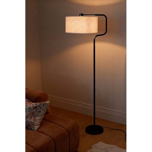Čierna/krémovobiela látková stojacia lampa (výška  160 cm) Josho – Ellos Home-image-1