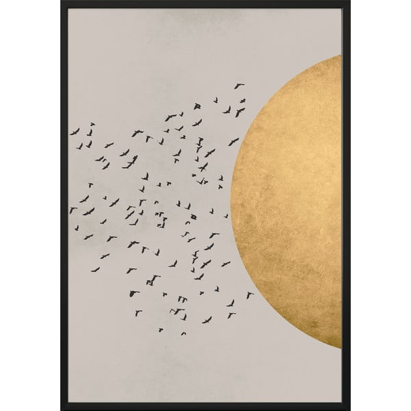 Nástenný plagát v ráme BIRDS/SILHOUTTE, 70 x 100 cm