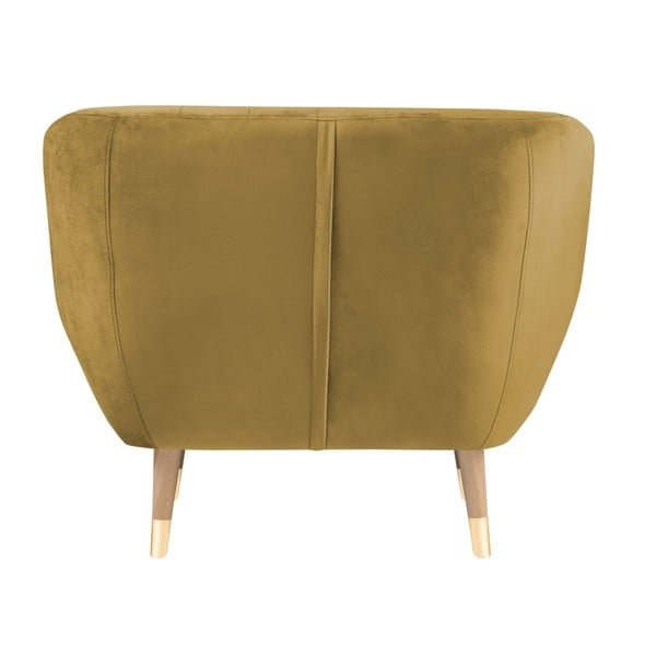 Zamatové kreslo v zlatej farbe Mazzini Sofas Benito-image-4