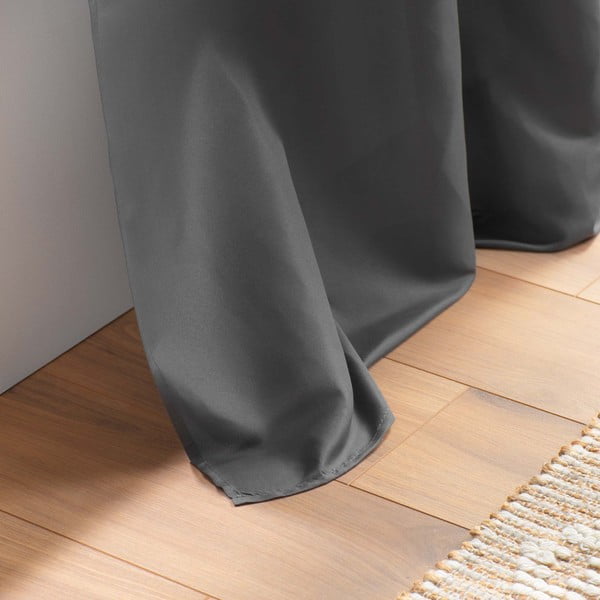 Antracitový záves z mikrovlákna 140x280 cm Absolu – douceur d'intérieur-image-4