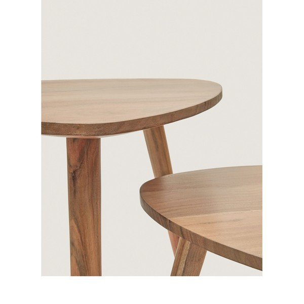 Odkladacie stolíky v súprave 2 ks z masívu akácie 60x61 cm Duvani – Kave Home-image-4