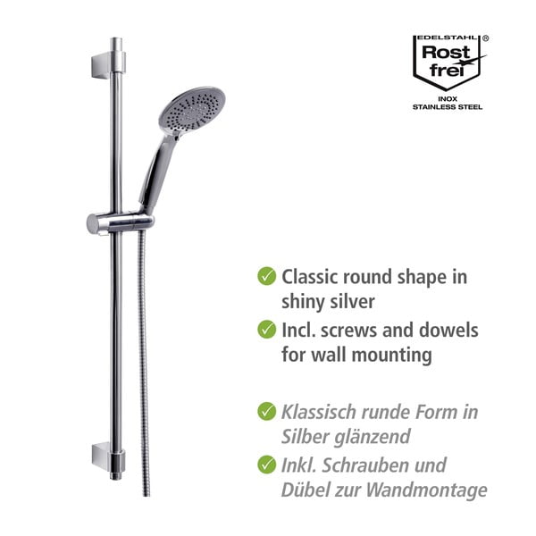 Sprchový set z nerezovej ocele v lesklej striebornej farbe 66 cm Young - Wenko-image-3