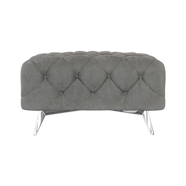 Sivá zamatová podnožka Chelsea – Ropez