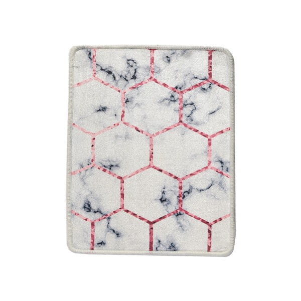 Biela/sivá kúpeľňová predložka 60x40 cm Honeycomb - Foutastic-image-2