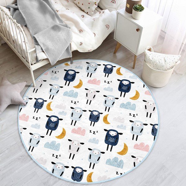 Biely detský koberec ø 120 cm Comfort – Mila Home-image-4