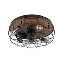 Matne čierne/hnedé stropné svietidlo na diaľkové ovládanie/s ventilátorom Trondheim – Reality