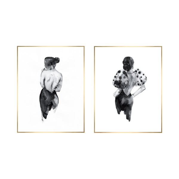 Obrazy v súprave 2 ks 30x40 cm Woman Sketch – knor