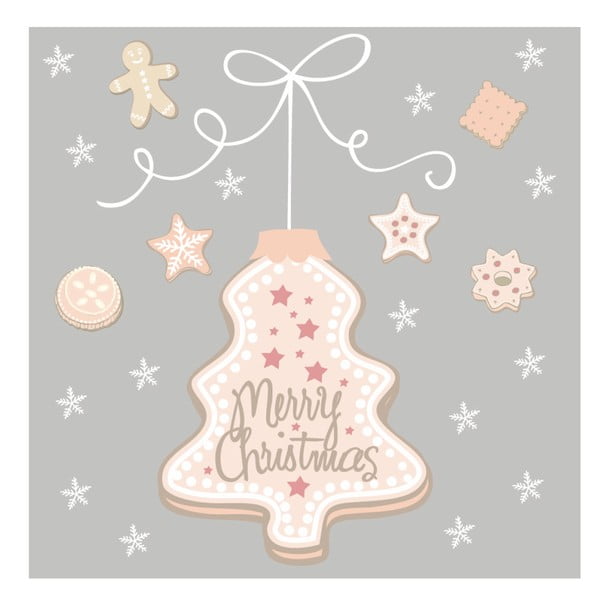 Balenie 10 papierových obrúskov s vianočným motívom PPD Cookies Tree Grey
