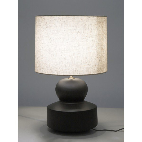 Čierno-béžová keramická stolová lampa Westwing Collection Georgina, výška 52 cm-image-1