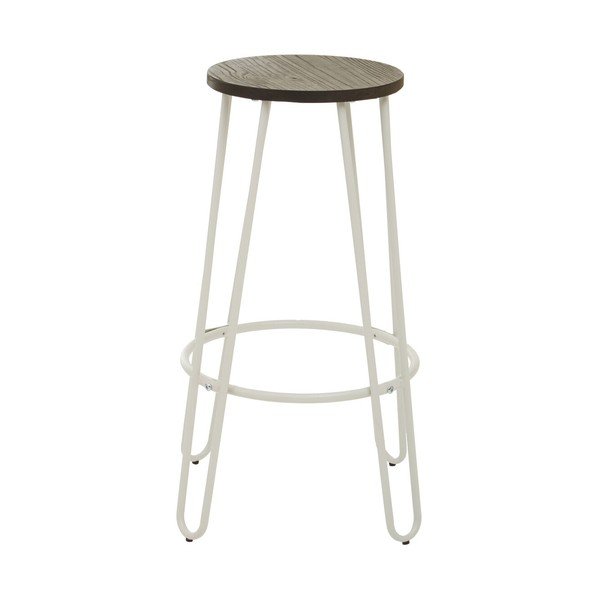 Biela/v prírodnej farbe barová stolička z brestového dreva (výška sedadla 75 cm) District – Premier Housewares-image-2
