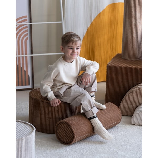 Hnedý menčestrový detský puf – Wigiwama-image-1