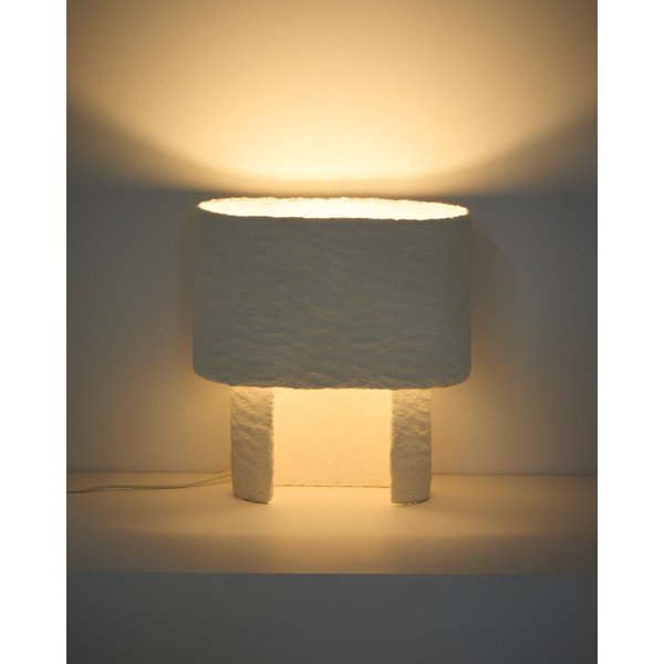 Biela stolová lampa (výška  37,5 cm) Bedala – Kave Home-image-4