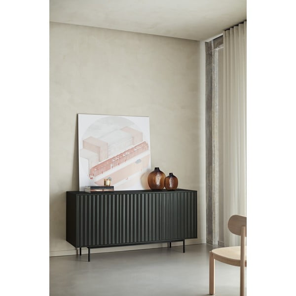 Čierna nízka komoda 159x80 cm Sierra – Teulat-image-1