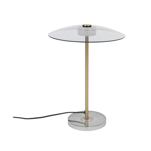 Sivá/v zlatej farbe LED stmievateľná stolová lampa so skleneným tienidlom (výška 42 cm) Float – Zuiver