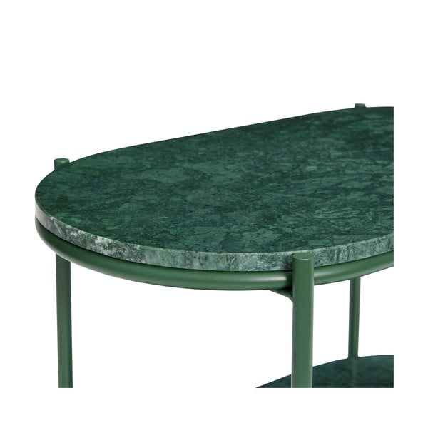Tmavozelený mramorový konferenčný stolík 34x58 cm Nusa – Hübsch-image-3