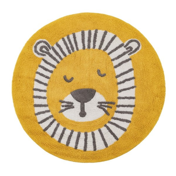 Okrovožltý bavlnený detský koberec ø 100 cm Lion – Ixia