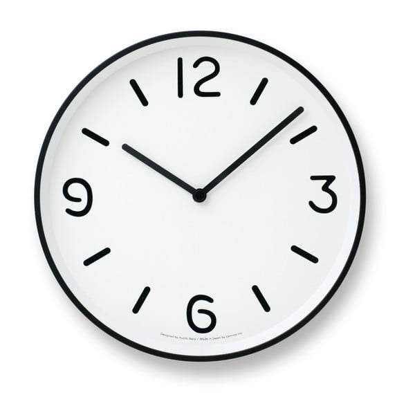 Biele nástenné hodiny Lemnos Clock MONO, ⌀ 25,6 cm

