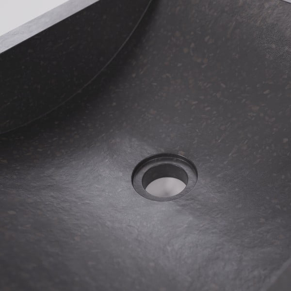 Čierne umývadlo z terrazzo Kave Home Sunday, 40 x 45 cm-image-1