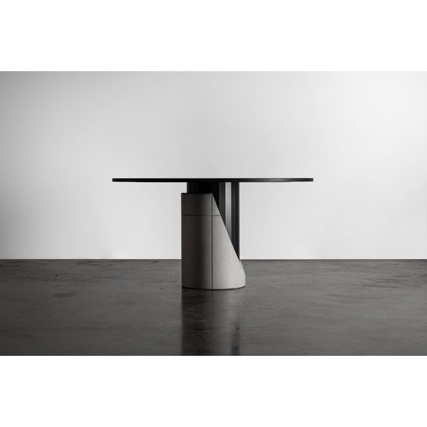 Okrúhly jedálenský stôl s doskou v dubovom dekore 140x140 cm Sharp - Lyon Béton-image-1