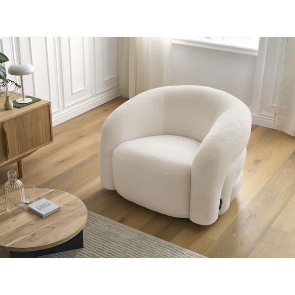 Béžové otočné kreslo z textílie buklé Elina – Bobochic Paris-image-1