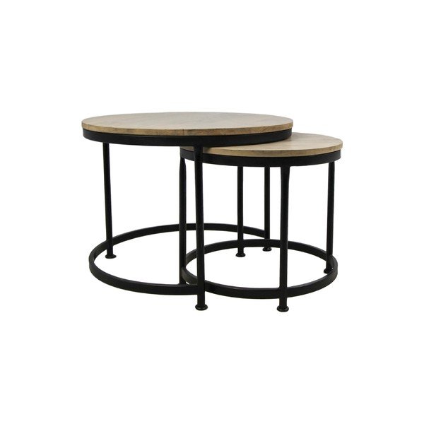 Sada 2 odkladacích stolíkov s doskou z mangového dreva HMS collection Taylor, výška 56 cm