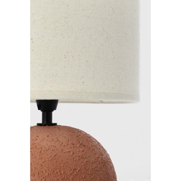 Keramická stolová lampa v terakotovej farbe s textilným tienidlom (výška  32 cm) Irvin – Yes Everyday-image-2