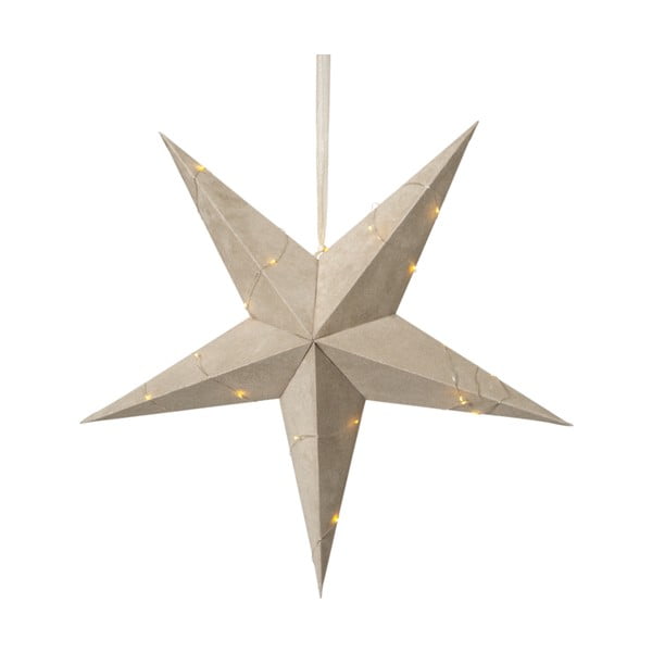 Béžová vianočná svetelná dekorácia Star Trading Velvet, ø 60 cm