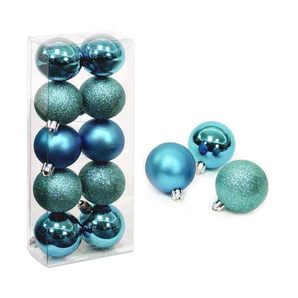 Modré vianočné ozdoby v súprave 10 ks Casa Selección Navidad, ø 5 cm