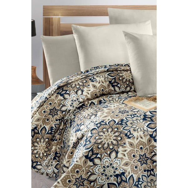 Hnedý bavlnený pléd 200x230 cm Pique - Mila Home-image-1