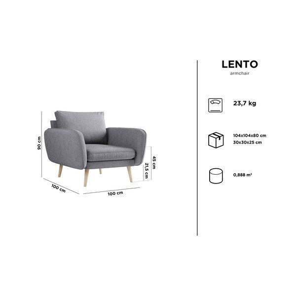 Béžové kreslo Kooko Home Lento-image-3