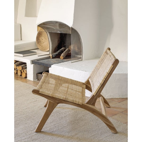Kreslo s výpletom v prírodnej farbe Beida – Kave Home-image-1