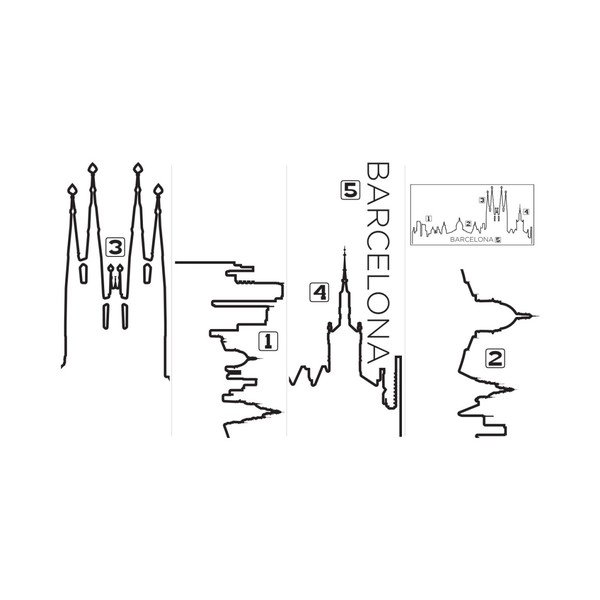 Samolepka na stenu v tvare obrysu mesta Ambiance Barcelona-image-2