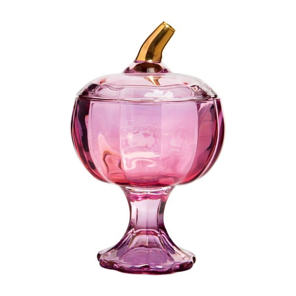 Ružová sklenená cukornička v tvare jablka Mezzo, 550 ml