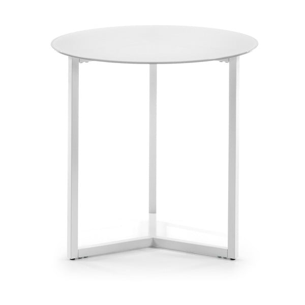 Biely odkladací stolík Kave Home Marae, ⌀ 50 cm
