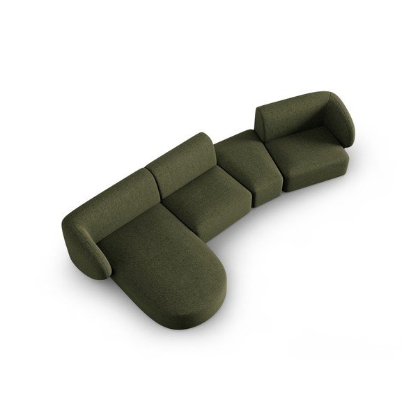 Zelená ženilková rohová pohovka (ľavý roh/s leňoškou) Paolo – Milo Casa-image-1