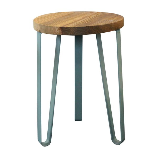 Odkladací stolík s modrými nohami z brestového dreva a kovu Red Cartel Sandy