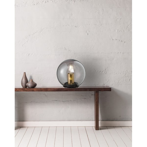 Čierna stolová lampa so skleneným tienidlom Dini – Fischer & Honsel-image-1