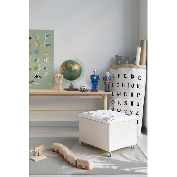 Sedací puf na kolieskach s úložným priestorom Little Nice Things Cat-image-1