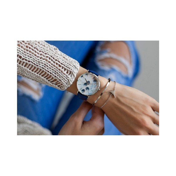 Dámske hodinky s modrým remienkom z pravej kože Emily Westwood Nataly-image-1