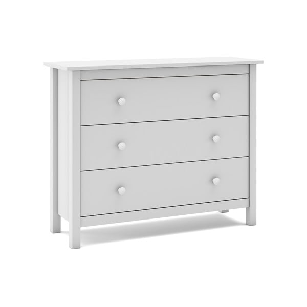Biela nízka detská komoda z borovicového dreva 100x80 cm Max – Marckeric-image-4