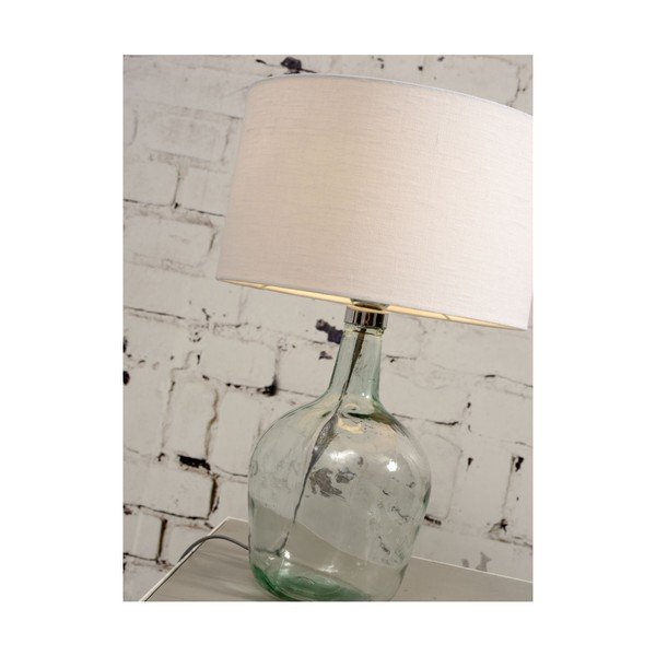 Stolová lampa so svetlobéžovým tienidlom a konštrukciou z recyklovaného skla Good&Mojo Murano, ⌀ 47 cm-image-4