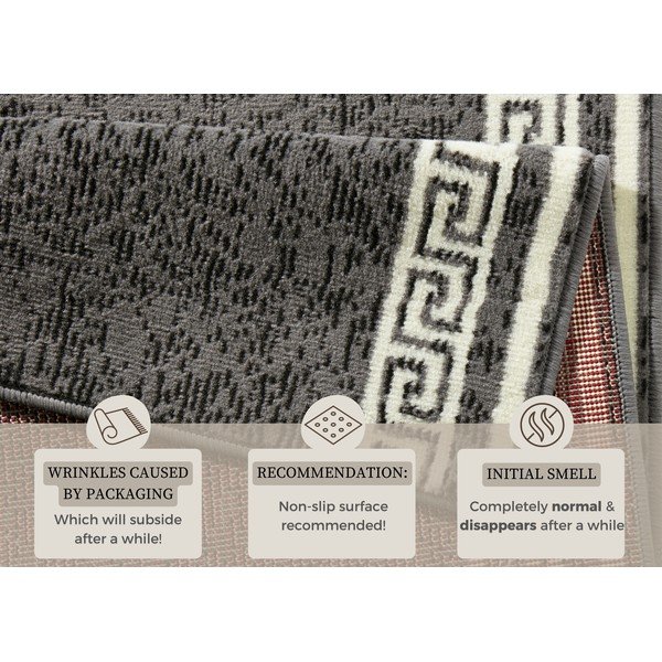 Sivý behúň s bielymi detailmi Hanse Home Ornament, 80 × 450 cm-image-4