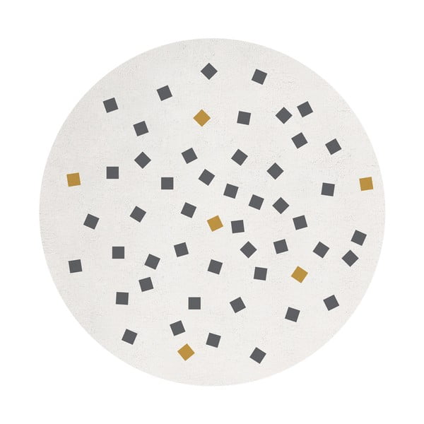 Krémový detský koberec ø 150 cm Small Squares – Lilipinso