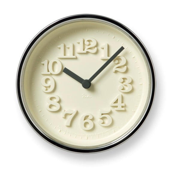 Nástenné hodiny sa sivým rámom Lemnos Clock Chiisana, ⌀ 12,2 cm
