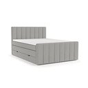 Svetlosivá boxspring posteľ s úložným priestorom 200x200 cm Ruby – Maison de Rêve