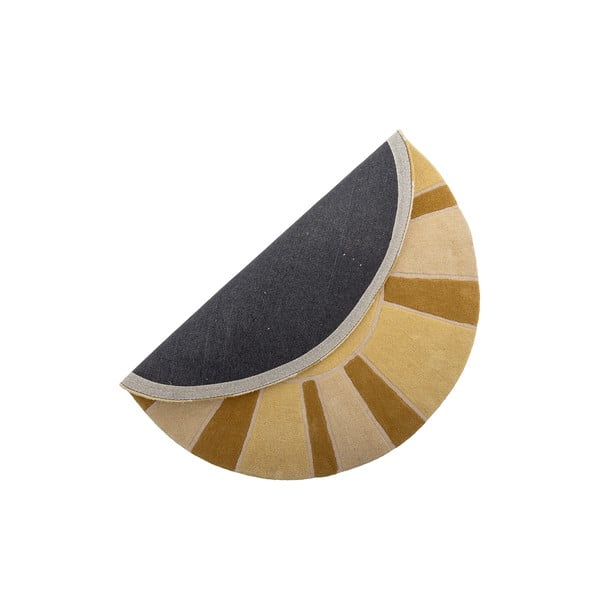 Béžový/jantárový vlnený detský koberec ø110 cm Sun – Bloomingville Mini-image-4