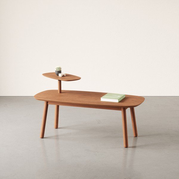 Hnedý konferenčný stolík z bukového dreva 56x120 cm Swivo – Umbra-image-1