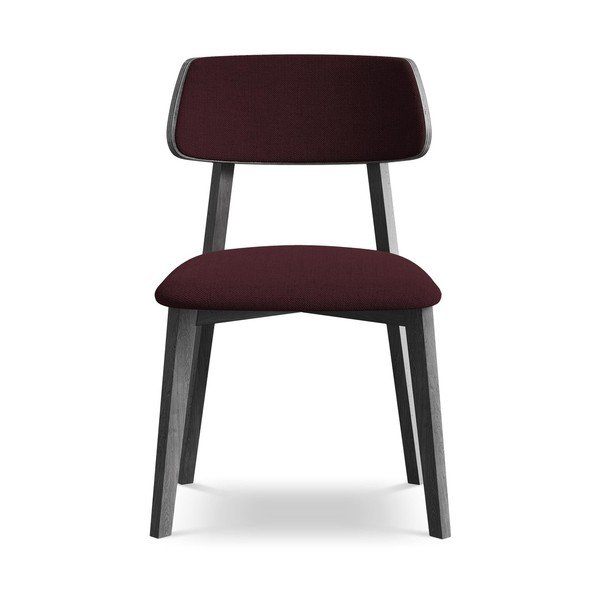 Vínovočervená jedálenská stolička z masívneho dreva Niu – Makamii-image-1