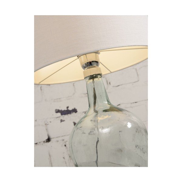 Stolová lampa so svetlosivým tienidlom a konštrukciou z recyklovaného skla Good&Mojo Murano, ⌀ 47 cm-image-1