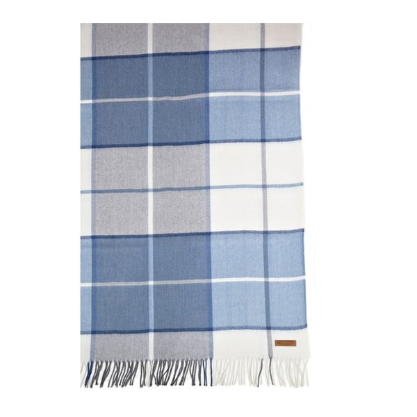 Modrá deka z alpaky Hawke&Thorn Bradshaw Check, 180 x 130 cm-image-2